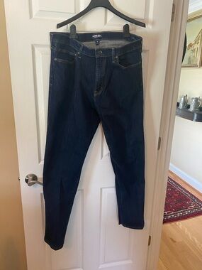 Lands’ End Jeans Mens 38x32 Traditional Fit Dark Wash Square Rigger Denim
